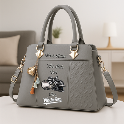 LIMITED EDITION - NEW CUSTOMIZED MLB26 CWS CHICAGO WHITE SOX ZIP HANDBAG MULTICOLOR