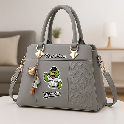 LIMITED EDITION - NEW CUSTOMIZED MLB26 CWS CHICAGO WHITE SOX ZIP HANDBAG MULTICOLOR