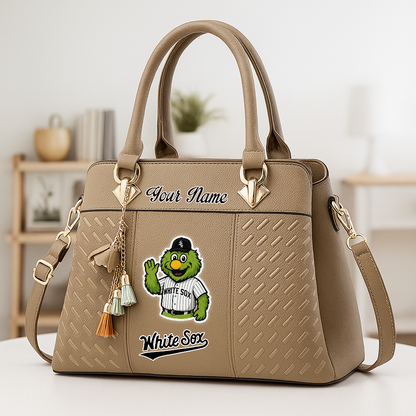 LIMITED EDITION - NEW CUSTOMIZED MLB26 CWS CHICAGO WHITE SOX ZIP HANDBAG MULTICOLOR
