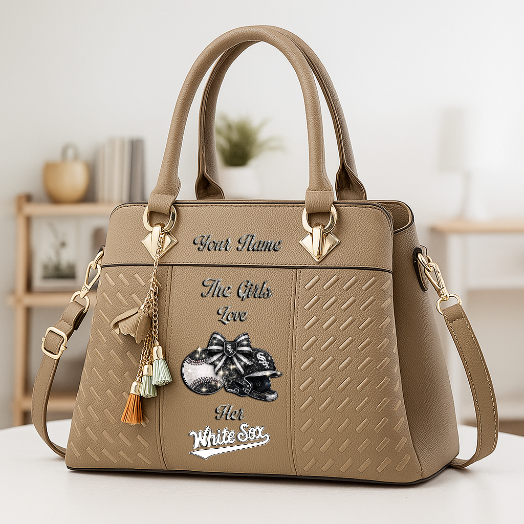 LIMITED EDITION - NEW CUSTOMIZED MLB26 CWS CHICAGO WHITE SOX ZIP HANDBAG MULTICOLOR
