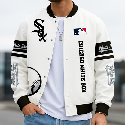 LIMITED EDITION - NEW CUSTOMIZED MLB26 CWS CHICAGO WHITE SOX BASEBALL JACKET, SATIN VARSITY JACKET