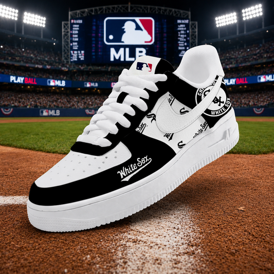 LIMITED EDITION - NEW CUSTOMIZED MLB26 CWS CHICAGO WHITE SOX AF1 SHOES