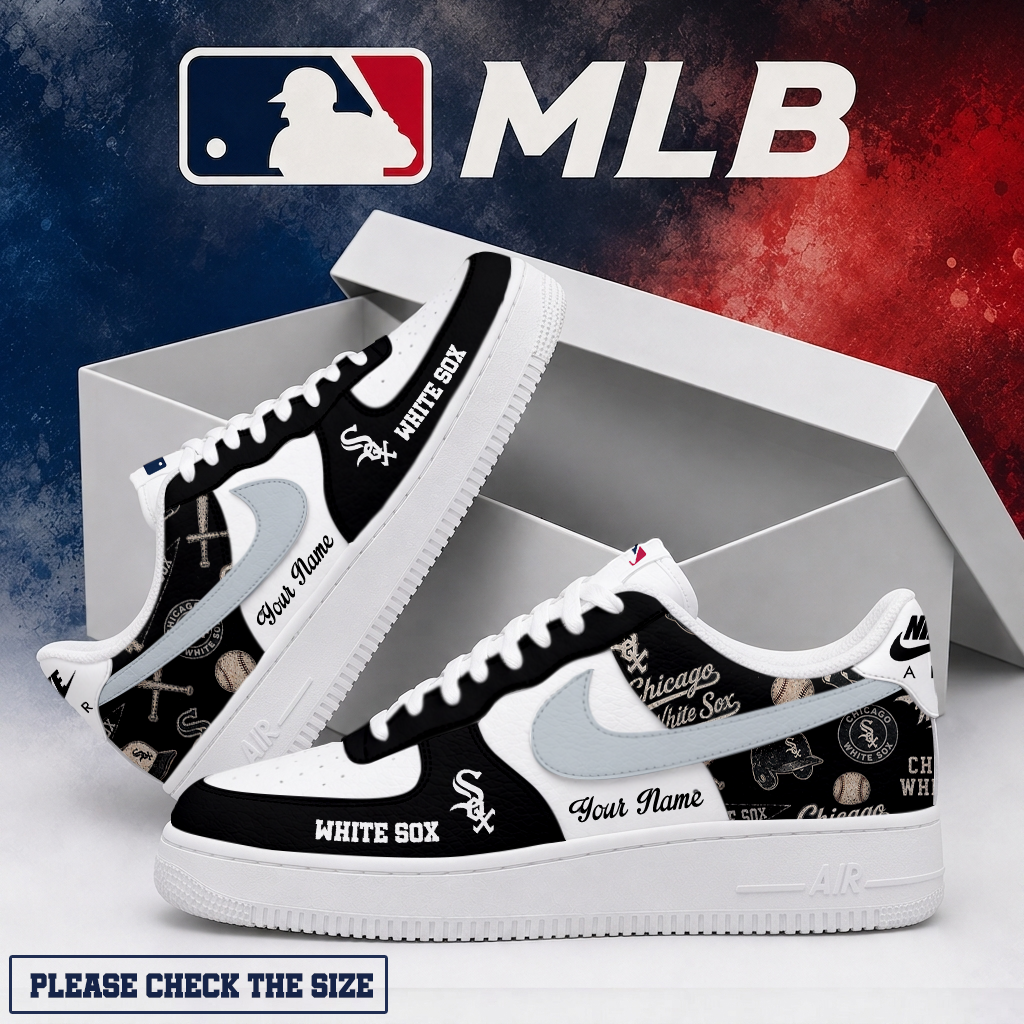 LIMITED EDITION - NEW CUSTOMIZED MLB26 CWS CHICAGO WHITE SOX AF1 SHOES