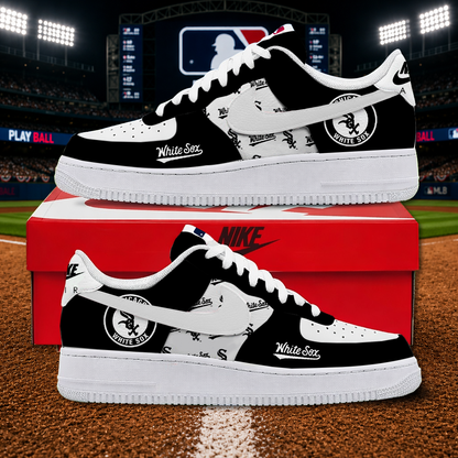 LIMITED EDITION - NEW CUSTOMIZED MLB26 CWS CHICAGO WHITE SOX AF1 SHOES