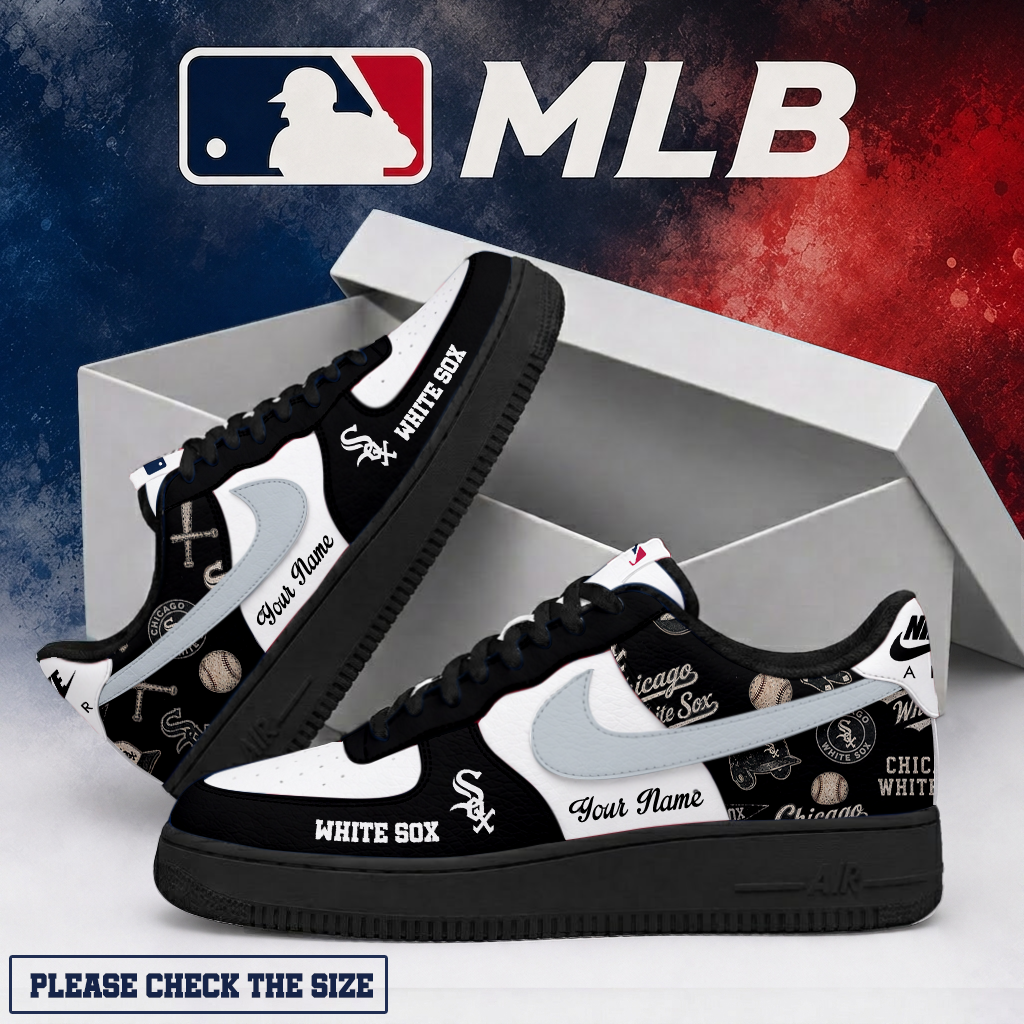 LIMITED EDITION - NEW CUSTOMIZED MLB26 CWS CHICAGO WHITE SOX AF1 SHOES