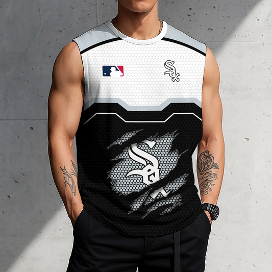 LIMITED EDITION - NEW CUSTOMIZED MLB26 CWS CHICAGO WHITE SOX MEN'S GYM SHIRT
