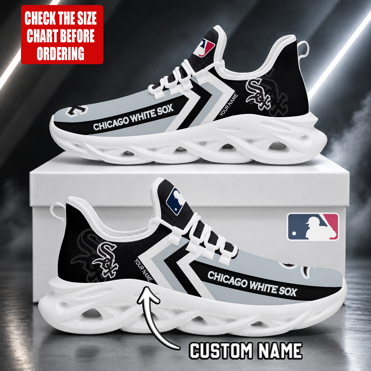 LIMITED EDITION - NEW CUSTOMIZED MLB26 CWS CHICAGO WHITE SOX MAX SOUL SHOES