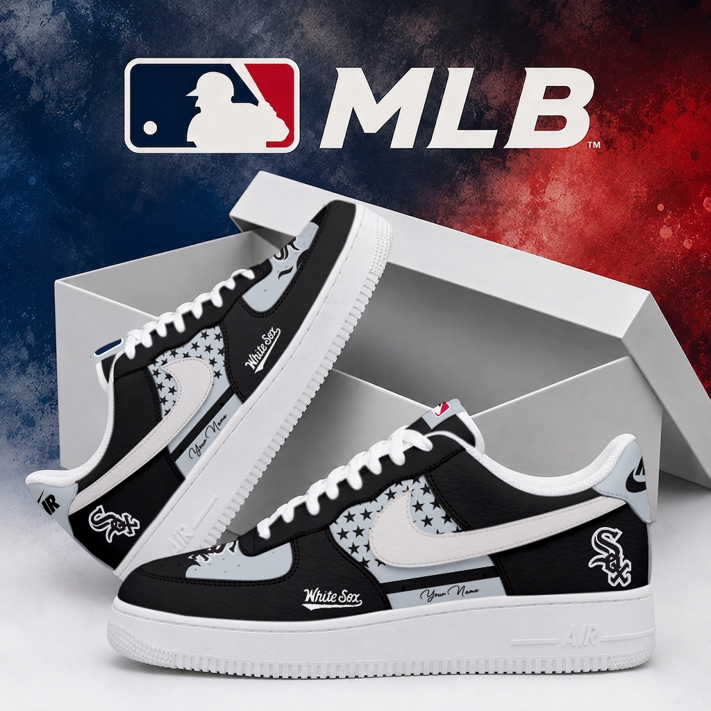 LIMITED EDITION - NEW CUSTOMIZED MLB26 CWS CHICAGO WHITE SOX AF1 SHOES