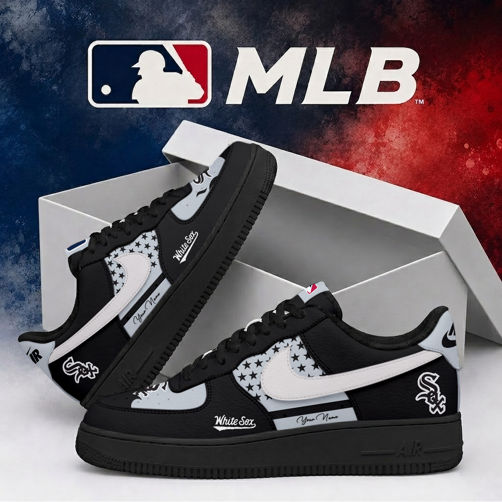 LIMITED EDITION - NEW CUSTOMIZED MLB26 CWS CHICAGO WHITE SOX AF1 SHOES