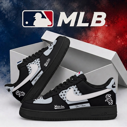 LIMITED EDITION - NEW CUSTOMIZED MLB26 CWS CHICAGO WHITE SOX AF1 SHOES