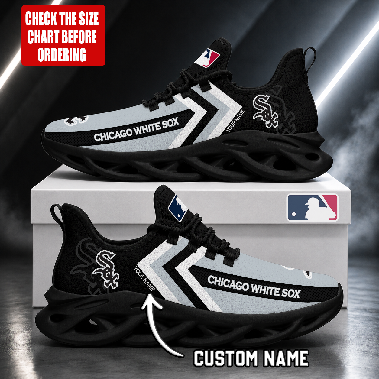 LIMITED EDITION - NEW CUSTOMIZED MLB26 CWS CHICAGO WHITE SOX MAX SOUL SHOES
