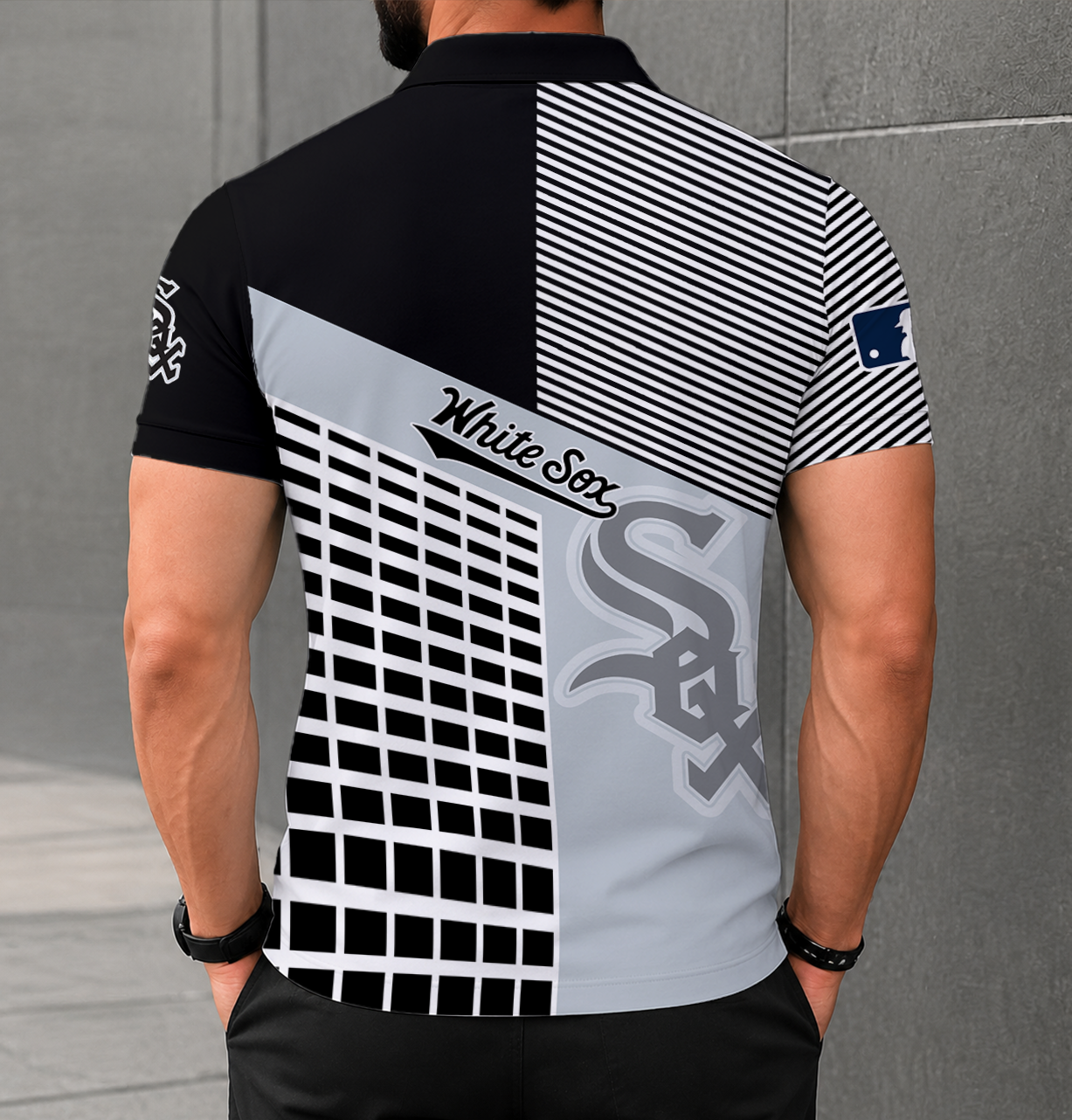 LIMITED EDITION - NEW CUSTOMIZED MLB26 CWS CHICAGO WHITE SOX POLO SHIRT