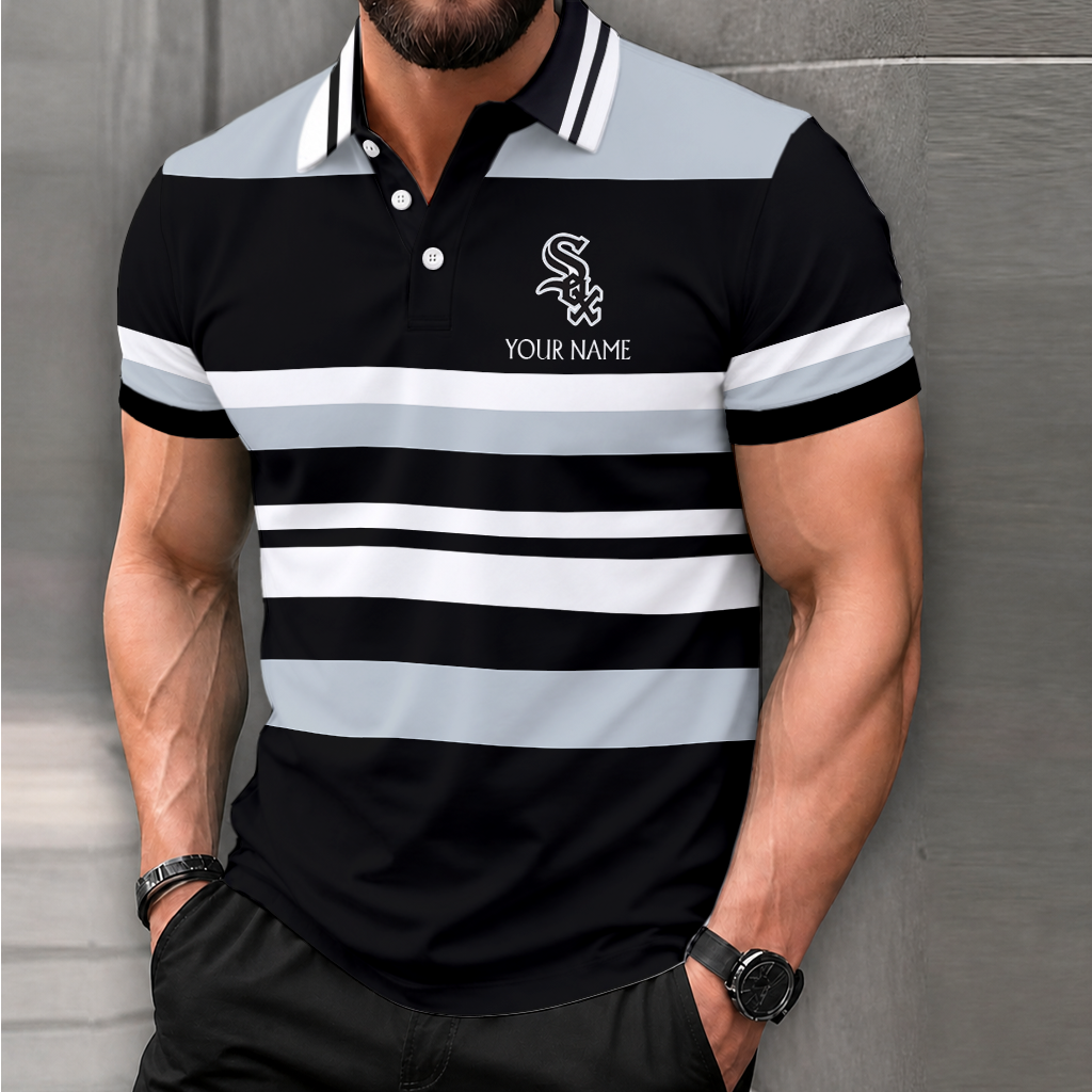 LIMITED EDITION - NEW CUSTOMIZED MLB26 CWS CHICAGO WHITE SOX POLO SHIRT, ZIP POLO SHIRT & T-SHIRTS