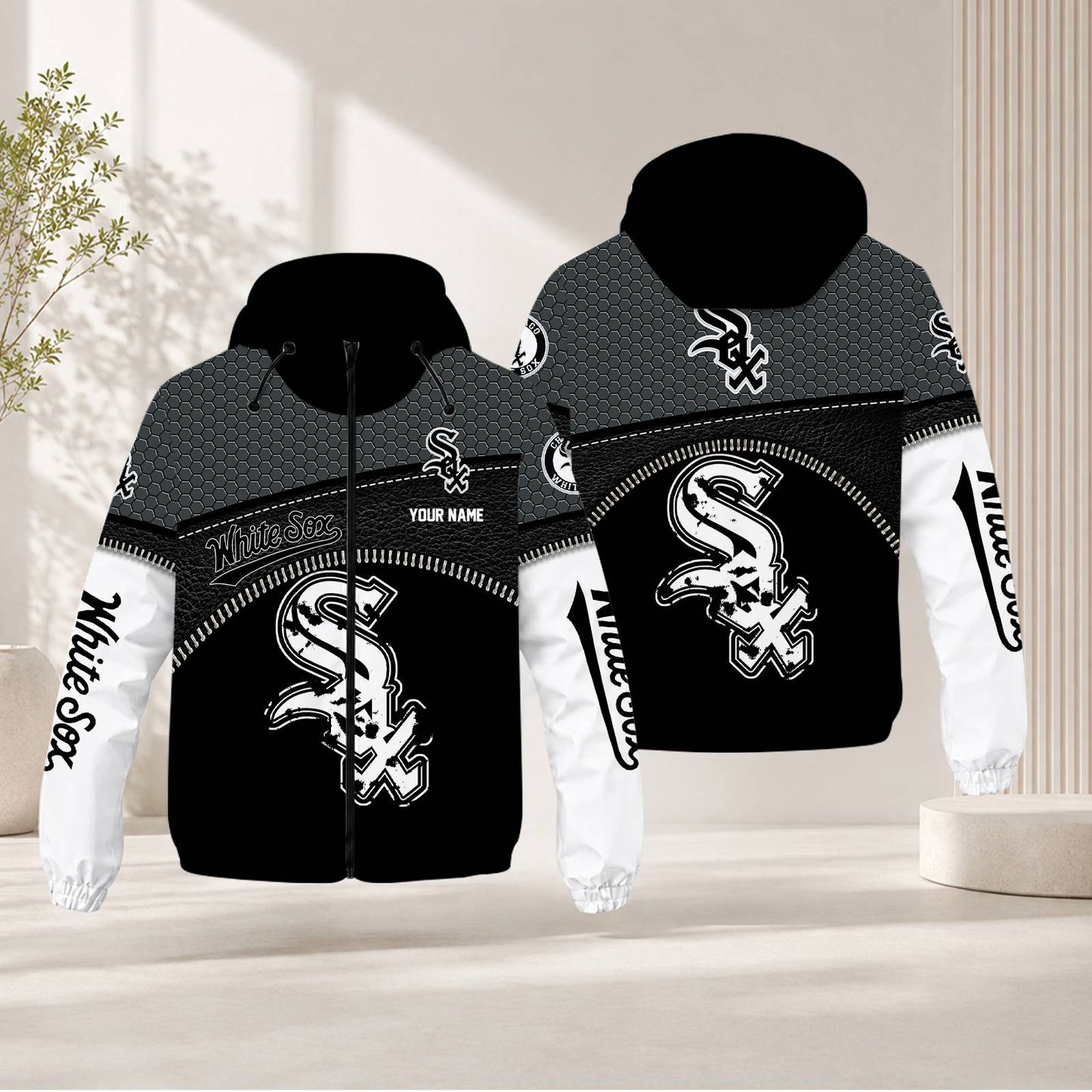 LIMITED EDITION - NEW CUSTOMIZED MLB26 CWS CHICAGO WHITE SOX WINDBREAKER JACKET