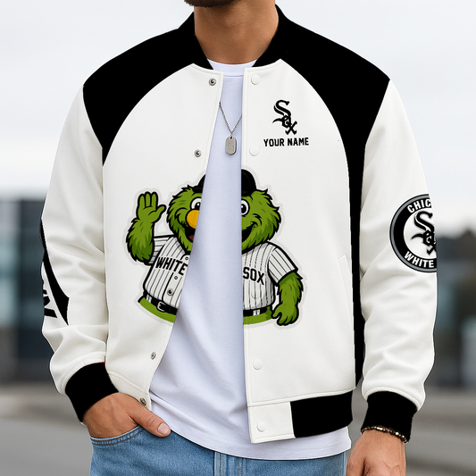 LIMITED EDITION - NEW CUSTOMIZED MLB26 CWS CHICAGO WHITE SOX BASEBALL JACKET, SATIN VARSITY JACKET