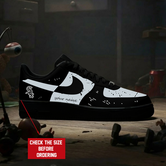 [FLASH SALE] NEW CUSTOMIZED MLB26 CWS CHICAGO WHITE SOX AF1 SHOES