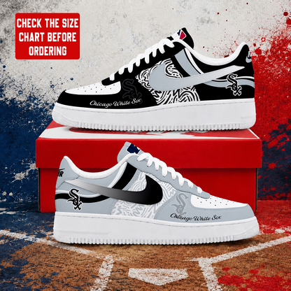 LIMITED EDITION - NEW CUSTOMIZED MLB26 CWS CHICAGO WHITE SOX AF1 SHOES