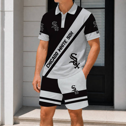 LIMITED EDITION - NEW CUSTOMIZED MLB26 CWS CHICAGO WHITE SOX POLO & SHORT PANTS SET