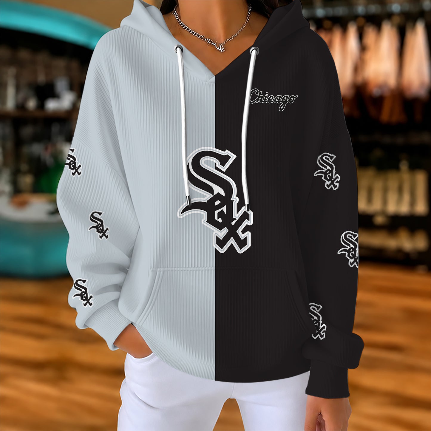 [FLASH SALE] NEW CUSTOMIZED MLB26 CWS CHICAGO WHITE SOX RIBBED HOODIE & SWEATSHIRT