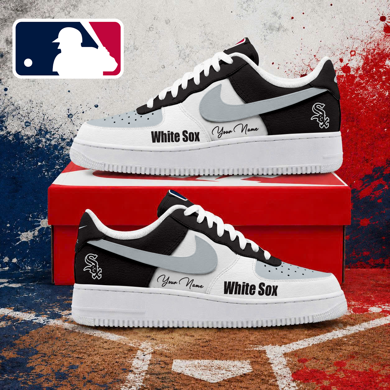 VIRAL EDITION - NEW CUSTOMIZED MLB26 CWS CHICAGO WHITE SOX AF1 SHOES
