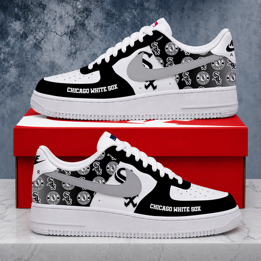 LIMITED EDITION - NEW CUSTOMIZED MLB26 CWS CHICAGO WHITE SOX AF1 SHOES