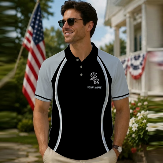 [FLASH SALE] NEW CUSTOMIZED MLB26 CWS CHICAGO WHITE SOX POLO SHIRT