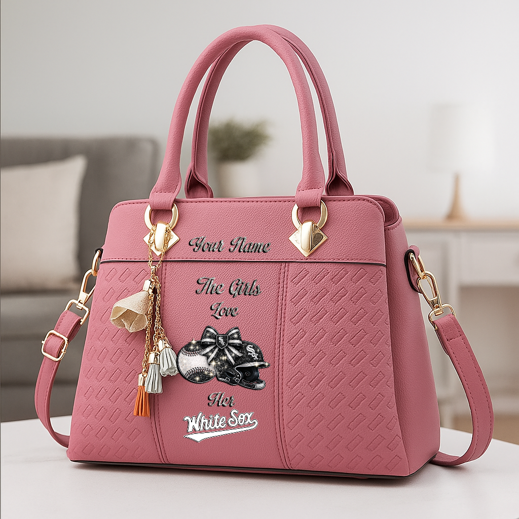 LIMITED EDITION - NEW CUSTOMIZED MLB26 CWS CHICAGO WHITE SOX ZIP HANDBAG MULTICOLOR