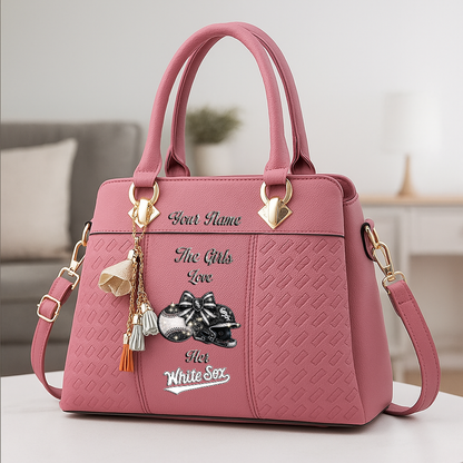LIMITED EDITION - NEW CUSTOMIZED MLB26 CWS CHICAGO WHITE SOX ZIP HANDBAG MULTICOLOR