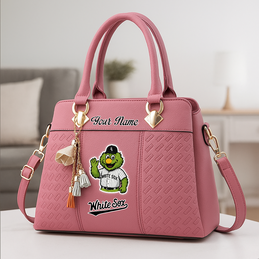 LIMITED EDITION - NEW CUSTOMIZED MLB26 CWS CHICAGO WHITE SOX ZIP HANDBAG MULTICOLOR