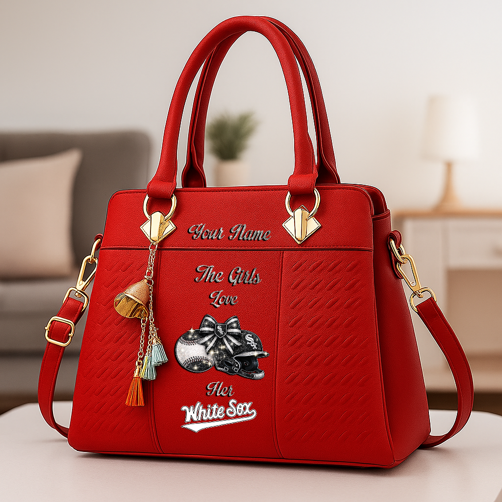 LIMITED EDITION - NEW CUSTOMIZED MLB26 CWS CHICAGO WHITE SOX ZIP HANDBAG MULTICOLOR