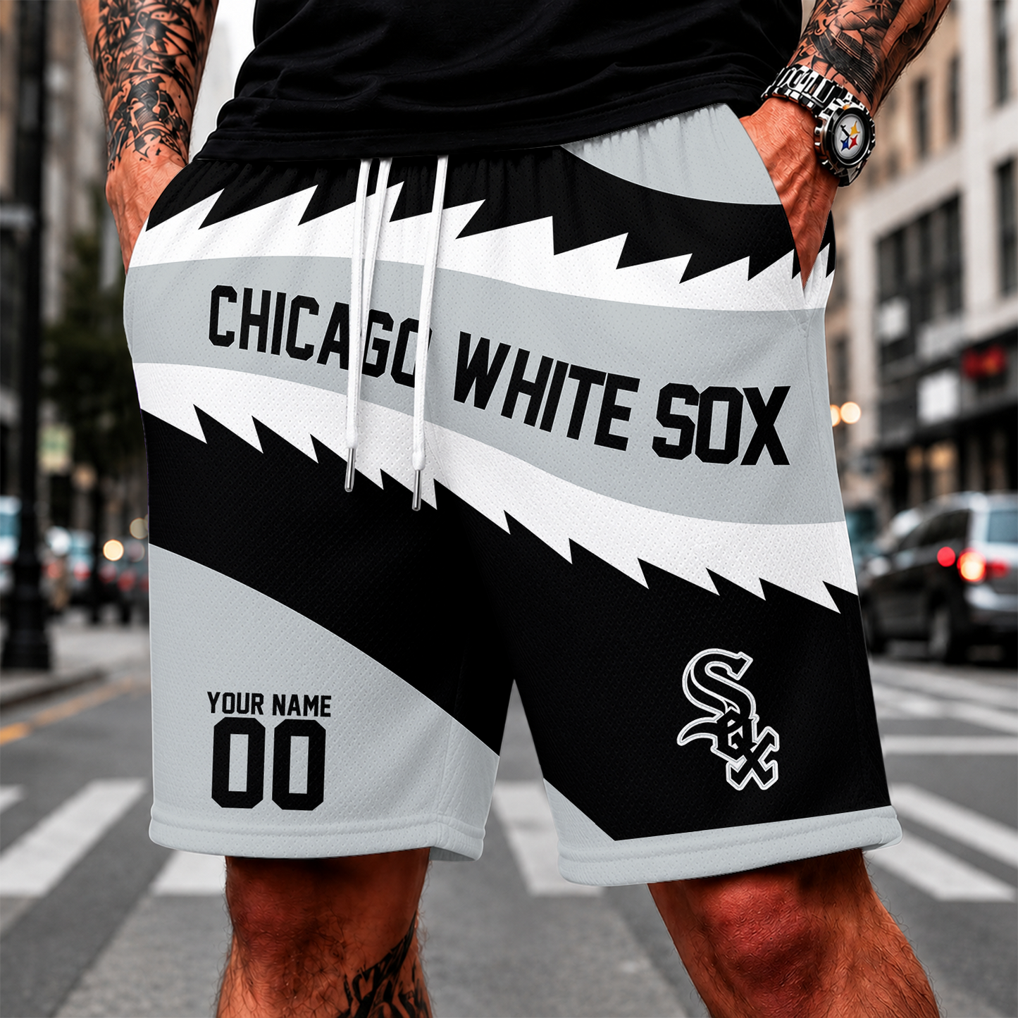[FLASH SALE] NEW CUSTOMIZED MLB26 CWS CHICAGO KHAKI SOX SHORT PANTS