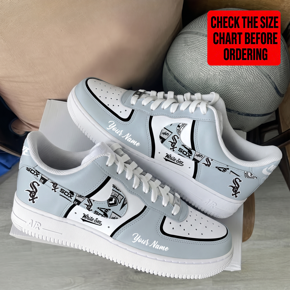 LIMITED EDITION - NEW CUSTOMIZED MLB26 CWS CHICAGO WHITE SOX AF1 SHOES