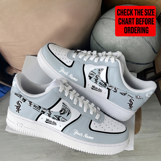 LIMITED EDITION - NEW CUSTOMIZED MLB26 CWS CHICAGO WHITE SOX AF1 SHOES