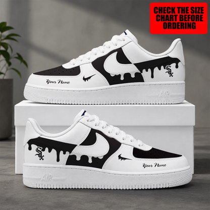 [FLASH SALE] NEW CUSTOMIZED MLB26 CWS CHICAGO WHITE SOX AF1 SHOES