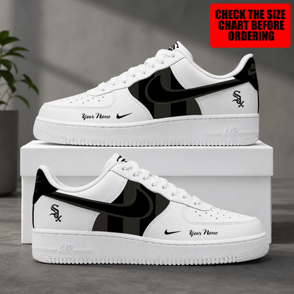 [FLASH SALE] NEW CUSTOMIZED MLB26 CWS CHICAGO WHITE SOX AF1 SHOES