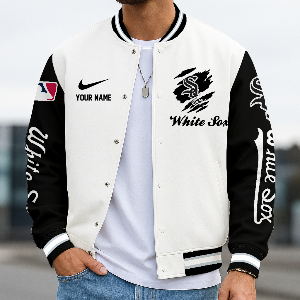 LIMITED EDITION - NEW CUSTOMIZED MLB26 CWS CHICAGO WHITE SOX BASEBALL JACKET, SATIN VARSITY JACKET