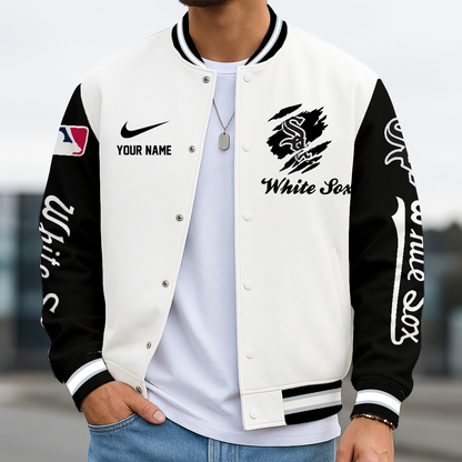 LIMITED EDITION - NEW CUSTOMIZED MLB26 CWS CHICAGO WHITE SOX BASEBALL JACKET, SATIN VARSITY JACKET