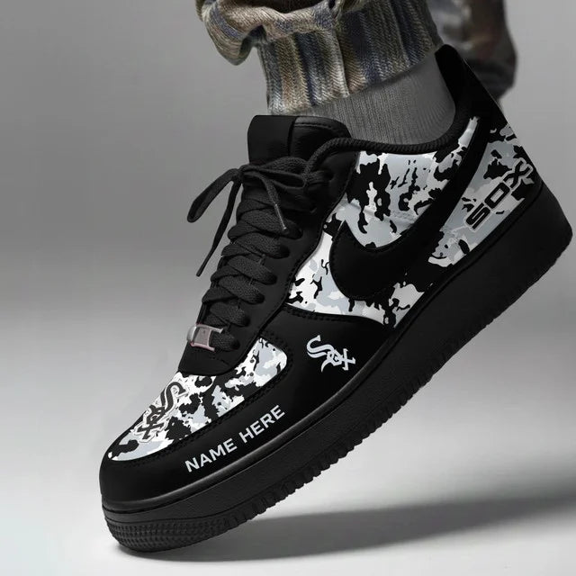 [FLASH SALE] NEW CUSTOMIZED MLB26 CWS CHICAGO WHITE SOX AF1 SHOES