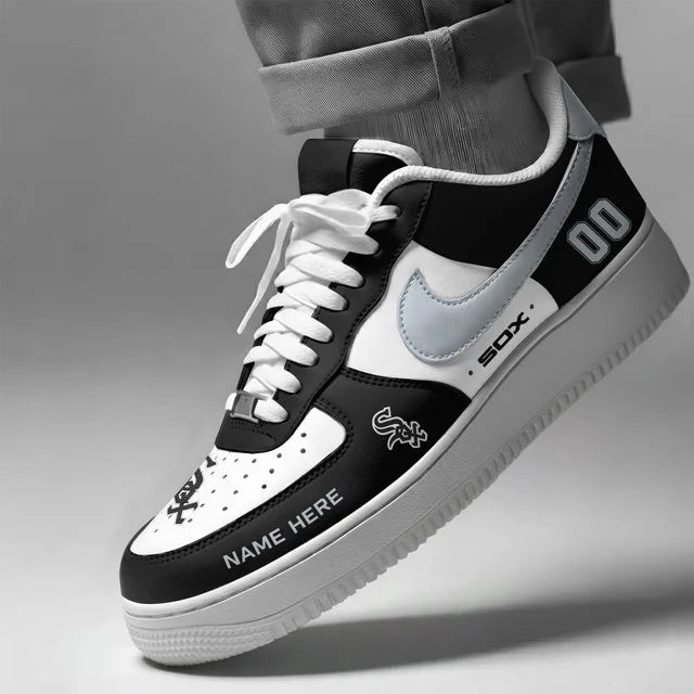 [FLASH SALE] NEW CUSTOMIZED MLB26 CWS CHICAGO WHITE SOX AF1 SHOES