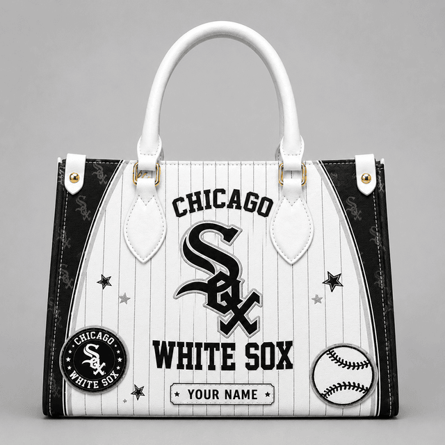 [FLASH SALE] NEW CUSTOMIZED MLB26 CWS CHICAGO WHITE SOX LEATHER HANDBAG