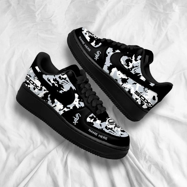 [FLASH SALE] NEW CUSTOMIZED MLB26 CWS CHICAGO WHITE SOX AF1 SHOES
