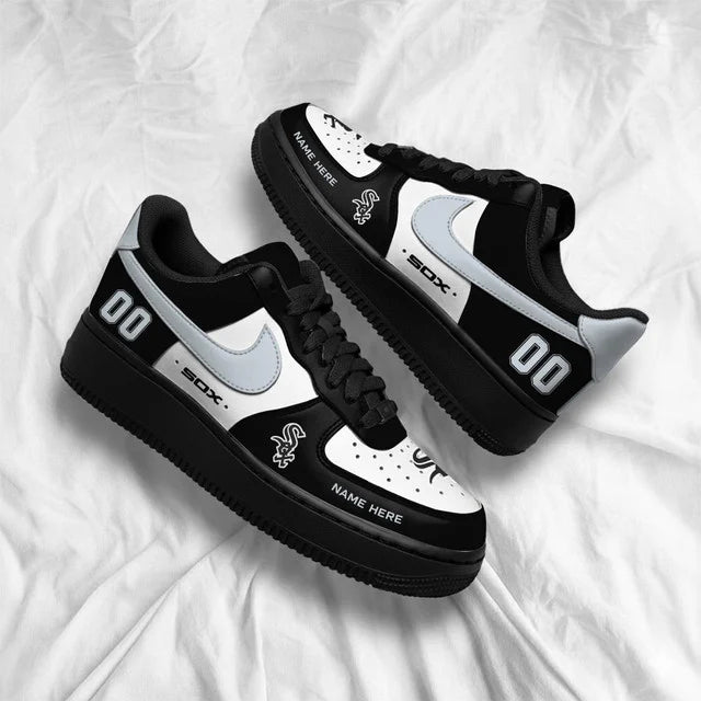 [FLASH SALE] NEW CUSTOMIZED MLB26 CWS CHICAGO WHITE SOX AF1 SHOES