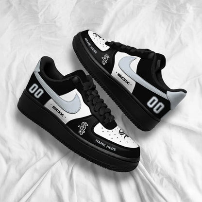 [FLASH SALE] NEW CUSTOMIZED MLB26 CWS CHICAGO WHITE SOX AF1 SHOES
