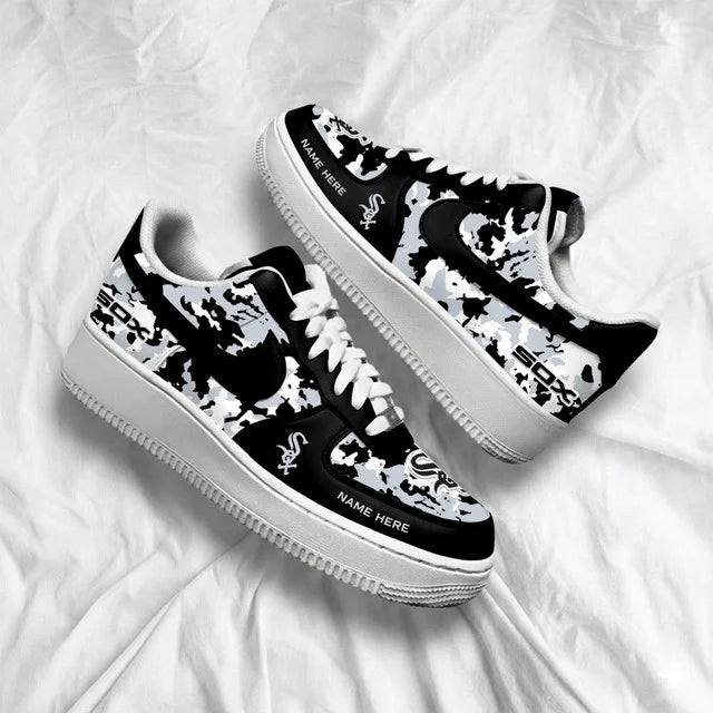 [FLASH SALE] NEW CUSTOMIZED MLB26 CWS CHICAGO WHITE SOX AF1 SHOES