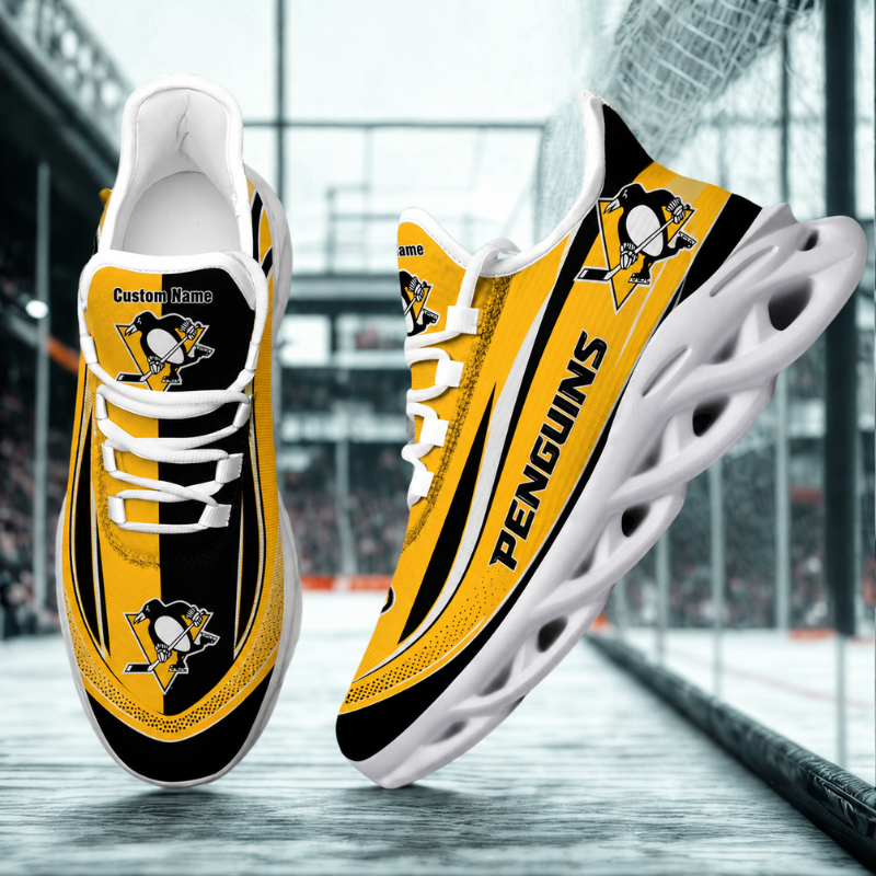 [SUPER SALE ] NEW CUSTOMIZED NHL26 PBP PITTSBURGH PENGUINS MAX SOUL SHOES