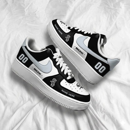 [FLASH SALE] NEW CUSTOMIZED MLB26 CWS CHICAGO WHITE SOX AF1 SHOES