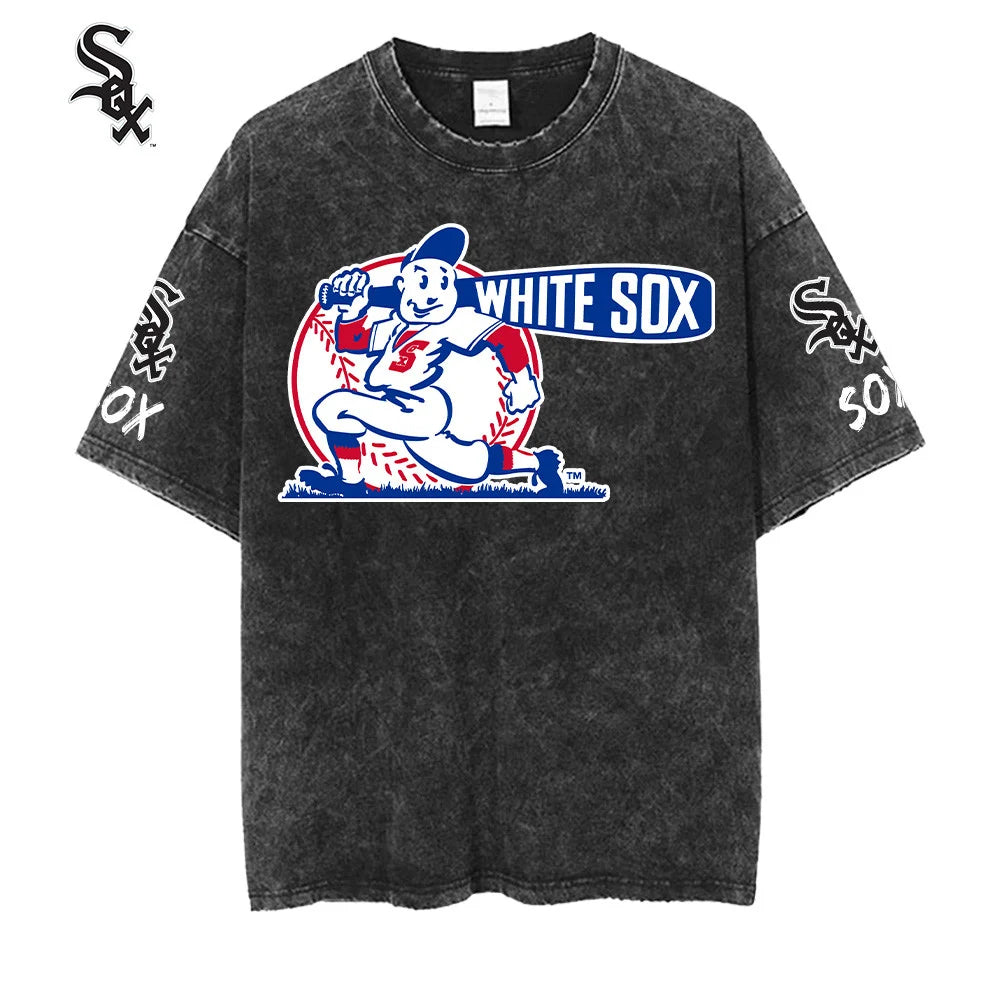 [FLASH SALE] NEW CUSTOMIZED MLB26 CWS CHICAGO WHITE SOX MULTICOLOR WASHED TEE