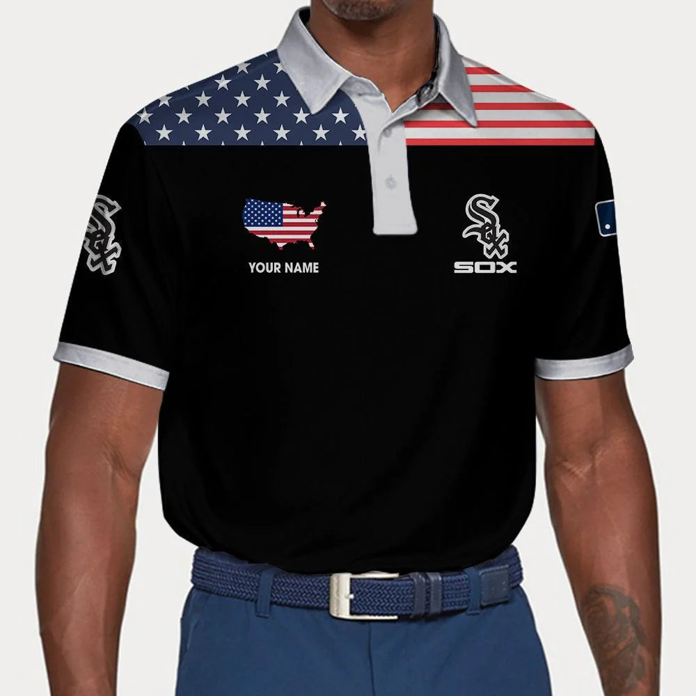LIMITED EDITION - NEW CUSTOMIZED MLB26 CWS CHICAGO WHITE SOX POLO SHIRT, ZIP POLO SHIRT & T-SHIRTS