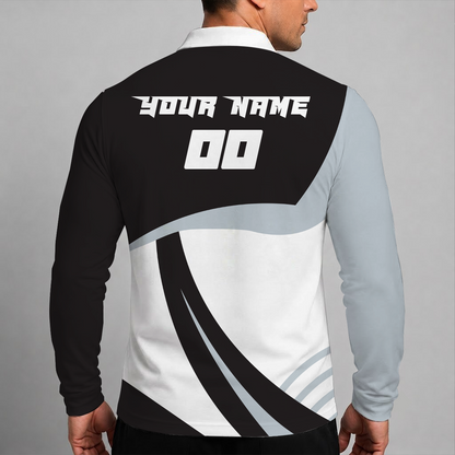 [FLASH SALE] NEW CUSTOMIZED MLB26 CWS CHICAGO WHITE SOX MEN'S LONG SLEEVE POLO