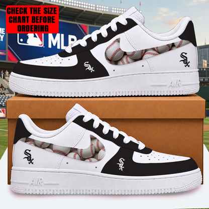 LIMITED EDITION - NEW CUSTOMIZED MLB26 CWS CHICAGO WHITE SOX AF1 SHOES